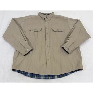 Vintage LL Bean Flannel Lined Barn Chore Shirt Jacket Shacket XL Reg Chamois